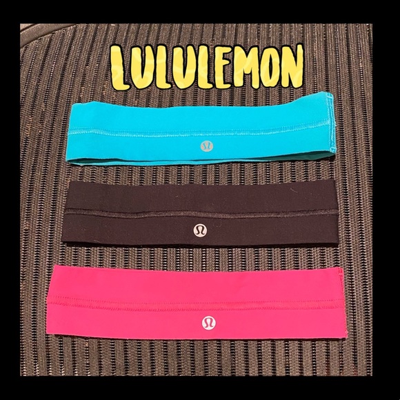 lululemon athletica Accessories - 3 Authentic Lululemon Headbands aqua pink and black